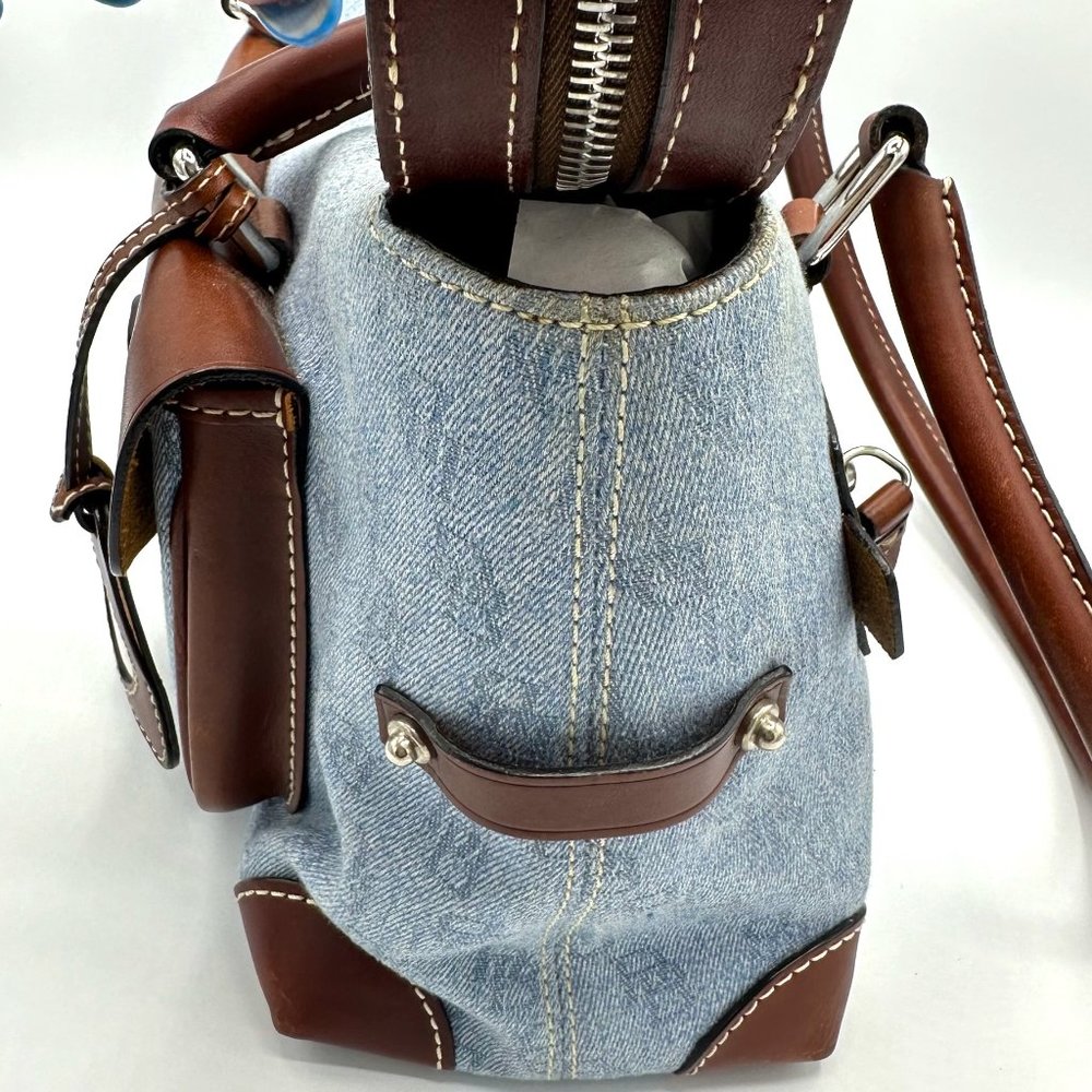 Vintage DOONEY & BOURKE Y2K Sig Double Pocket Denim Canvas Satchel - Picture 16 of 16